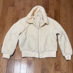 GAP Off-White Sherpa Bomber Jacket